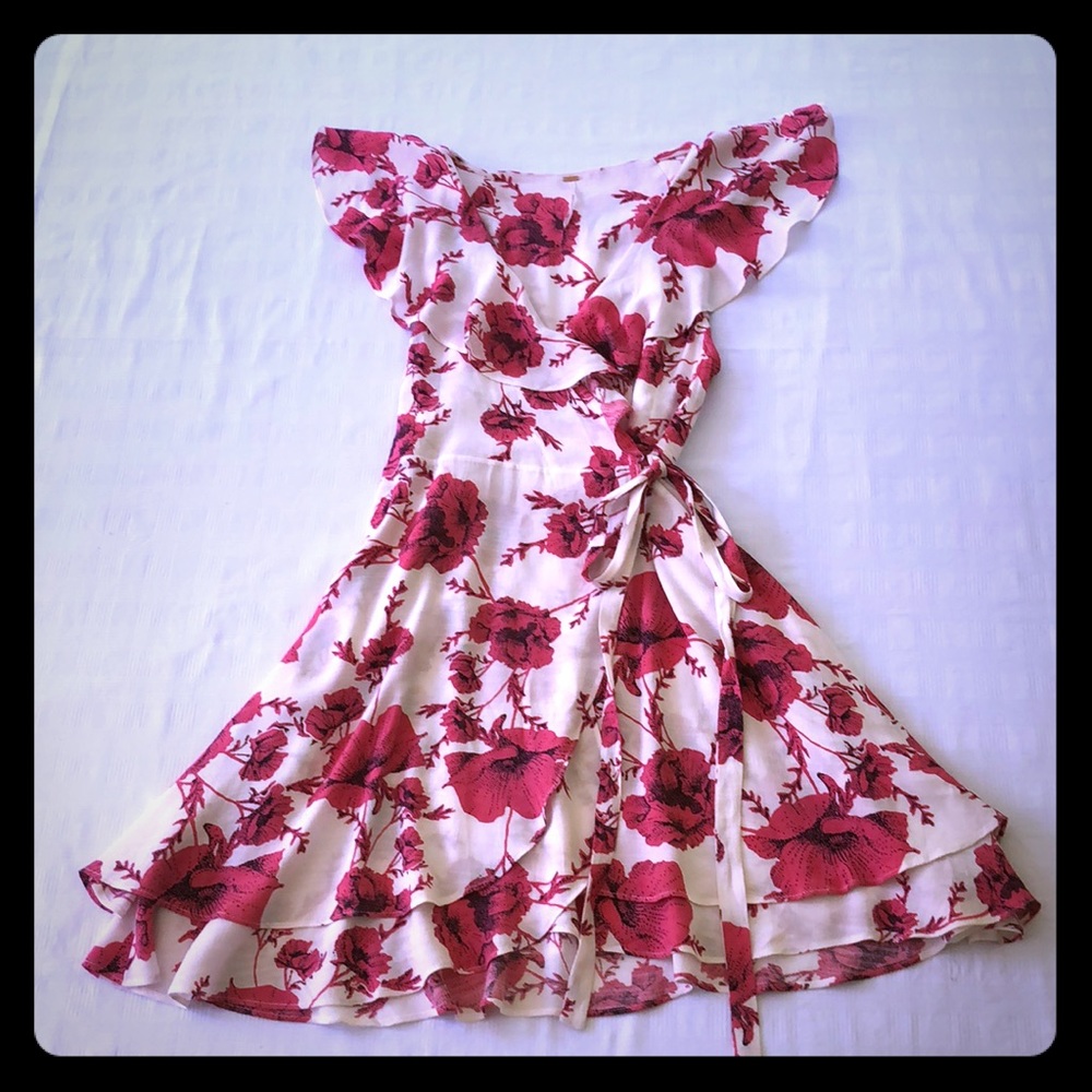 Free People ruffle wrap dress A-line dress.